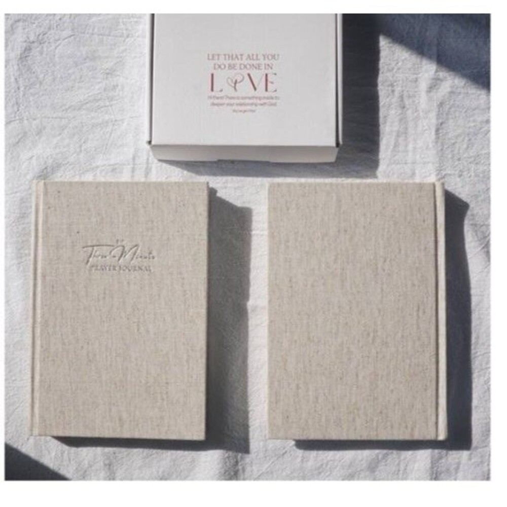 3-Minute Prayer Journal Hardcover Book Beige w/ Box NEW